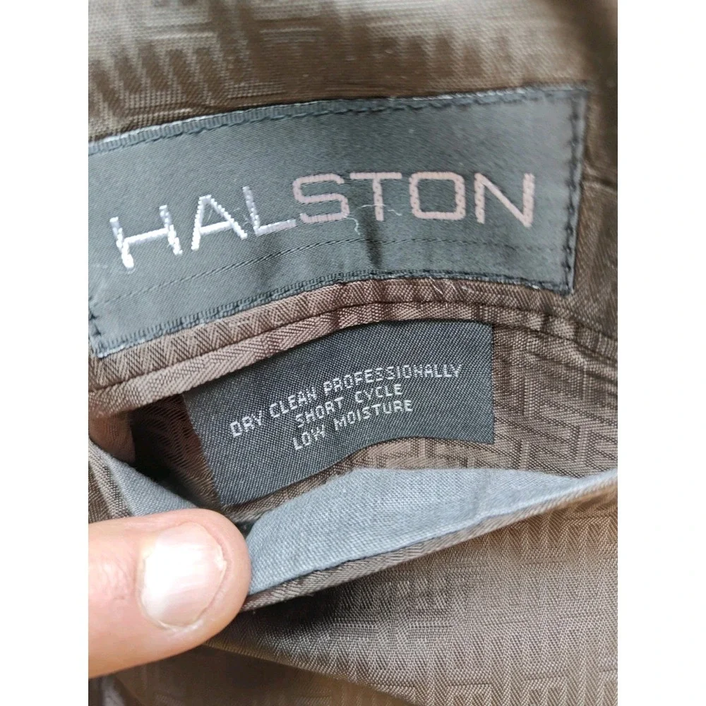 Halston Vintage 41R Gray Plaid Blazer Mens 2 Button Sport Coat USA Wool